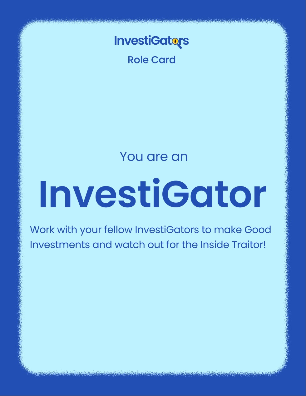 A Role Card, dealt face-down to keep the Inside Traitor a secret