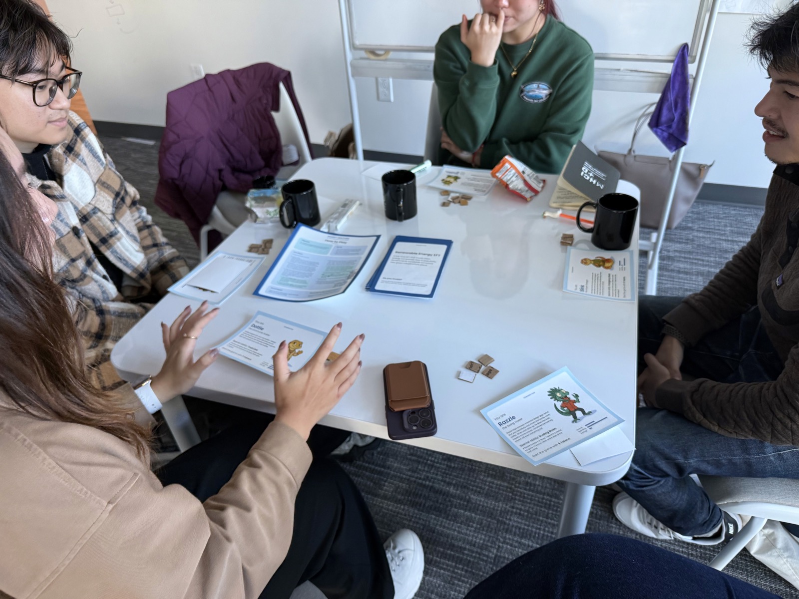 The team building the MVP together at a work table
