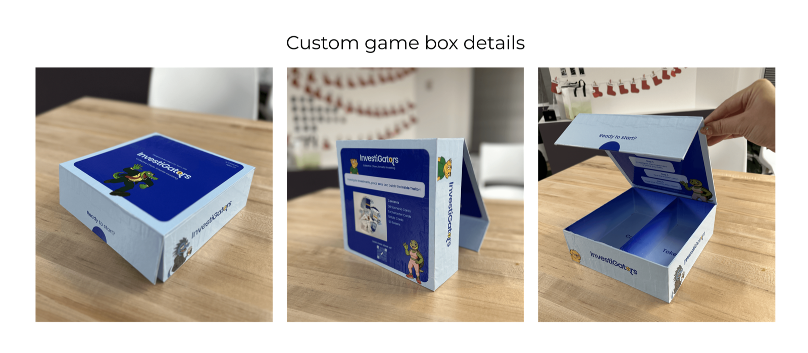 Details of the custom game box