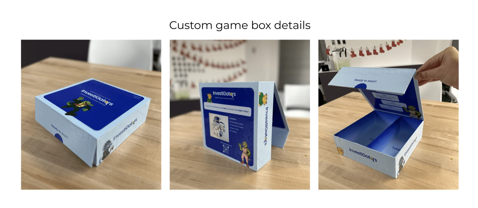 Details of the custom game box