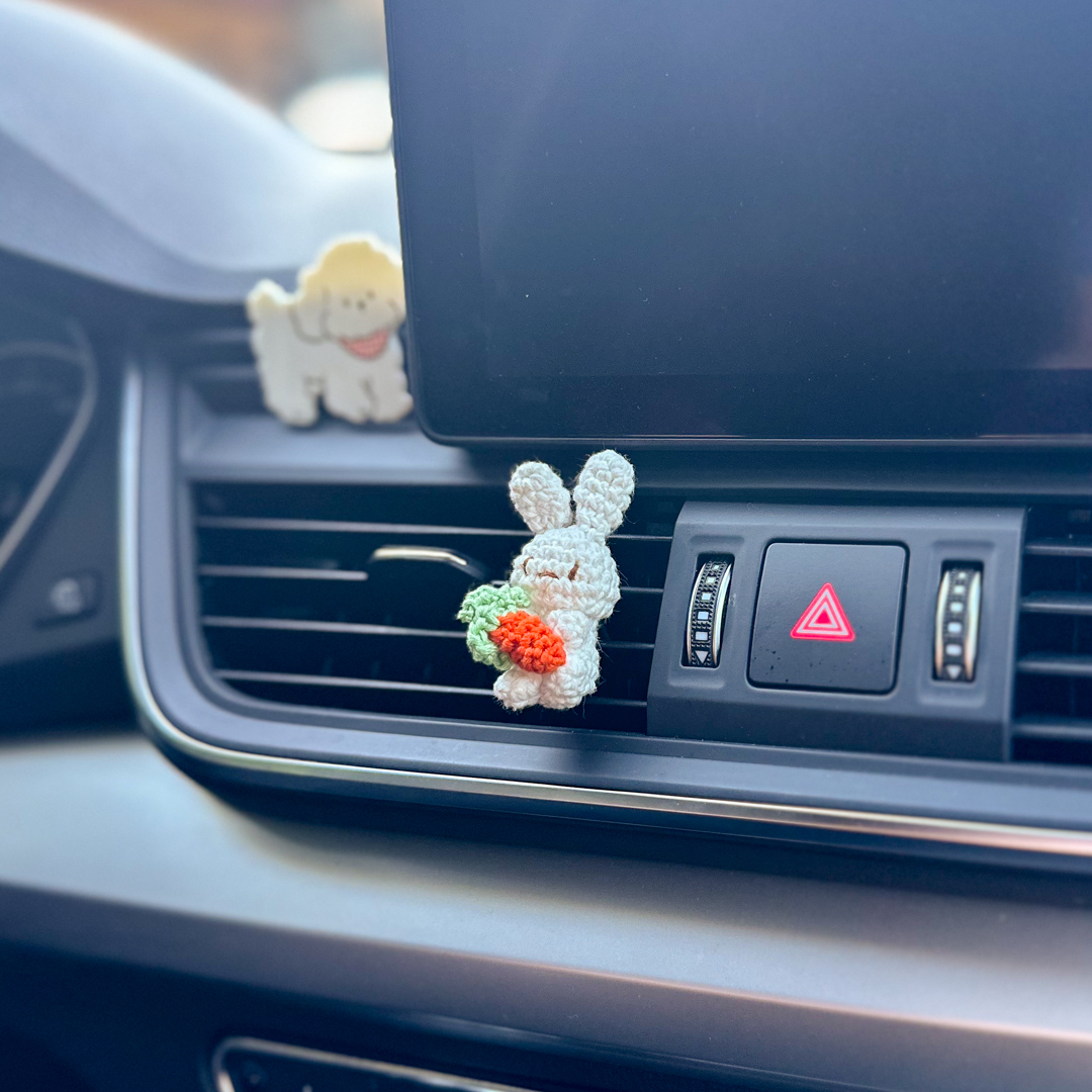 Bunny air-vent clip in a car