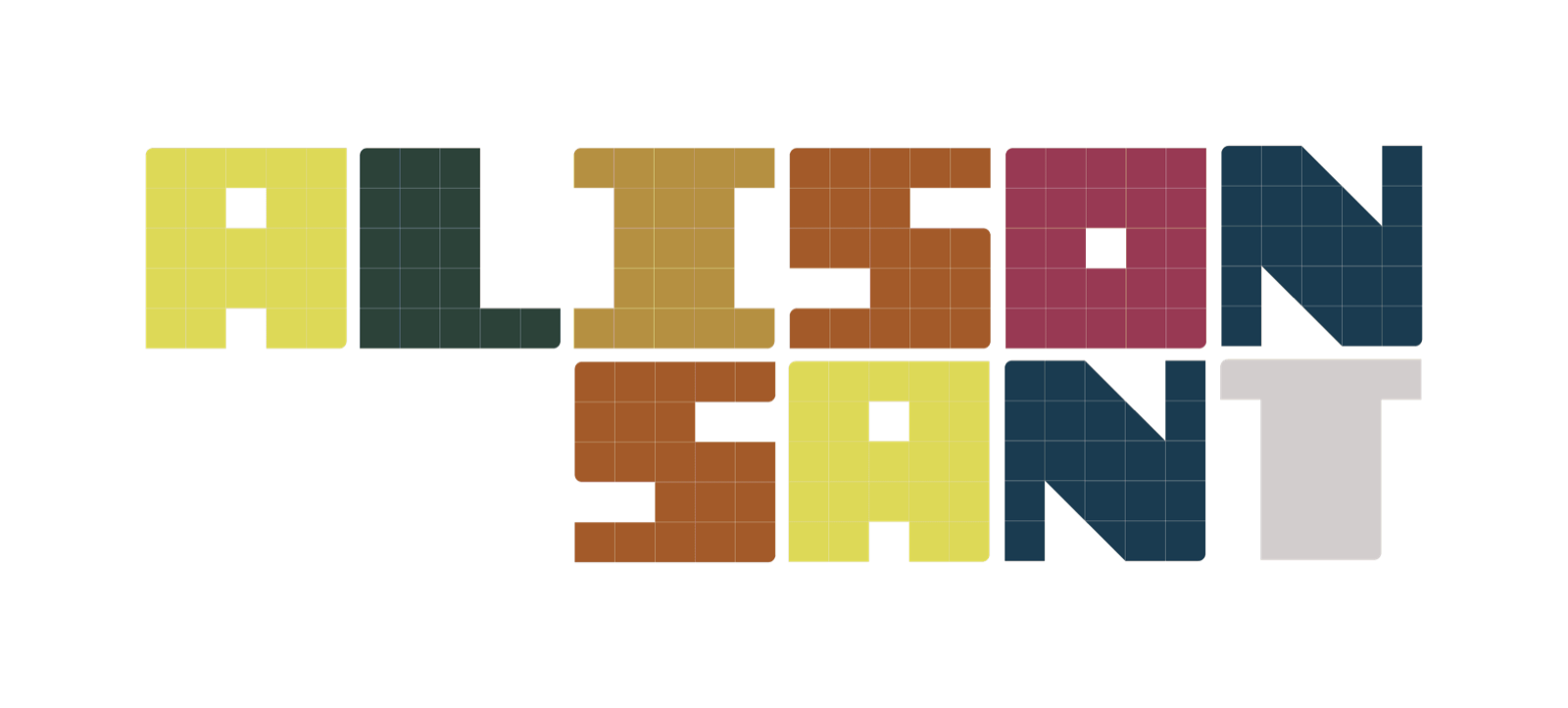 The Alison Sant building-block wordmark