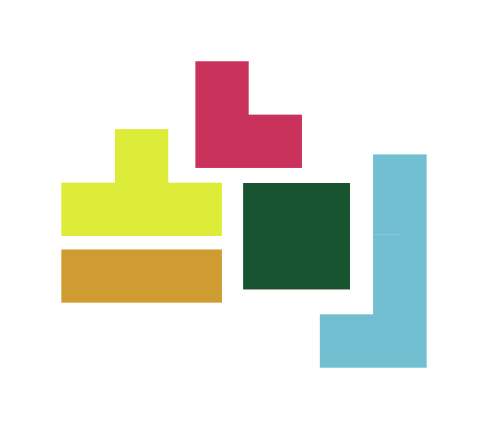Colorful toy-building-block shapes